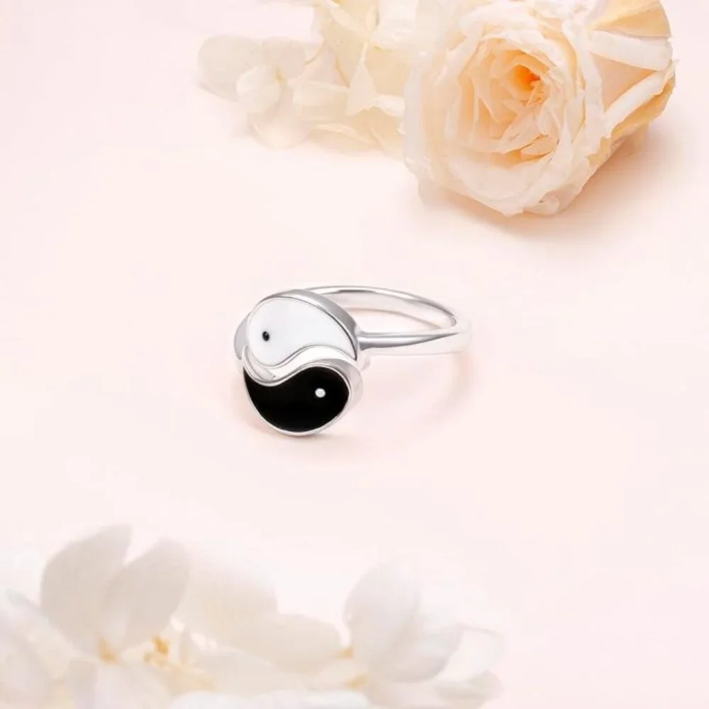 Sterling Silver Tai Chi Yin Yang Adjustable Ring 925 NWT - Picture 4 of 7